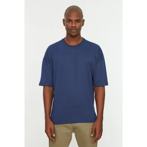 Trendyol Navy Blue Men's Basic Crew Neck Oversize Short Sleeve T-Shirt