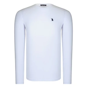 T8588 DEWBERRY BIKE COLLAR MEN'S SWEATSHIRT-PLAIN WHITE