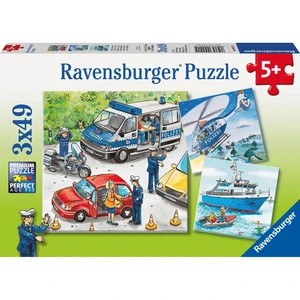 Ravensburger puzzle Policie zasahuje 3 x 49 dílků