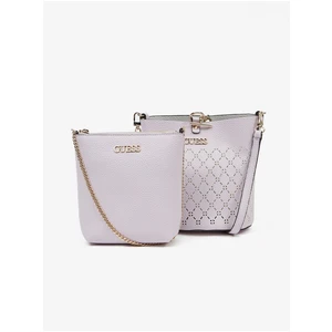 Světle fialová crossbody kabelka Guess Amara Bucket - Dámské