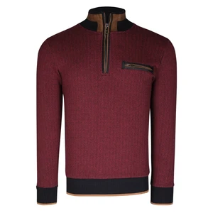 1039 DEWBERRY MEN'S SWEATSHIRT-BURGUNDY WITH LIGHT PATTERN