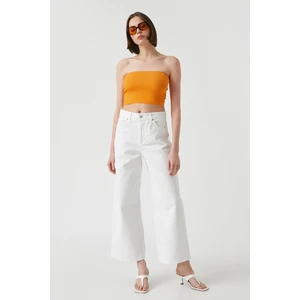 Koton Ankle Length Wide Leg High Waist Denim Trousers - Bianca Jean Crop Wide Leg