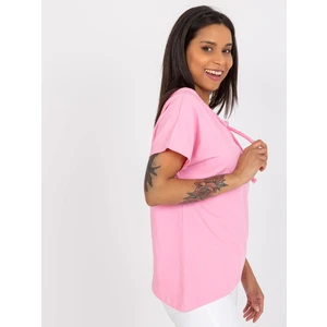 Antonine RUE PARIS pink short-sleeved blouse