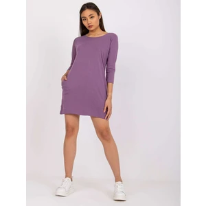 Purple cotton tunic with pockets Canaria MAYFLIES