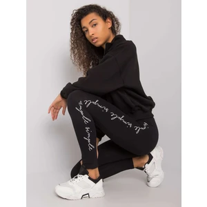 Black leggings with Cavendish RUE PARIS inscriptions