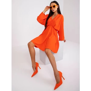 Light orange dress of one size with loose sleeves