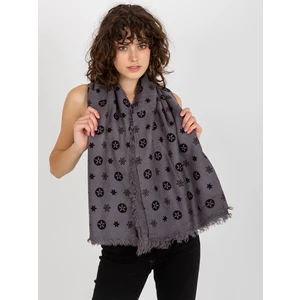 Women's scarf with print - gray