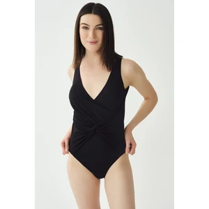 Dagi Black V-Neck Swimwear