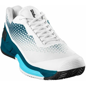 Wilson Rush Pro 4.0 Clay Mens Tennis Shoe White/Blue Coral/Blue Atoll 43 1/3 Chaussures de tennis pour hommes