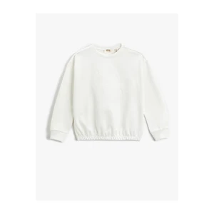 Koton Basic Sweatshirt with Embroidery Detailed Crew Neck Cotton.