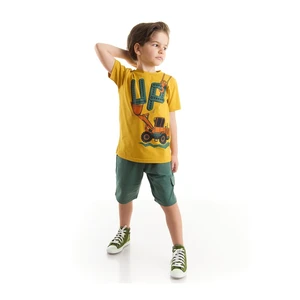 Mushi Bucket Up Boy Mustard T-Shirt Khaki Short Set