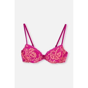 Dagi Pink Heart Detailed Covered Lace Bra