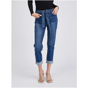 Dark blue womens shortened boyfriend jeans ORSAY - Women