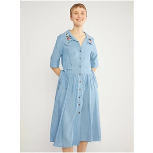 Light blue Ladies Shirt Dress Blutsgeschwister - Women