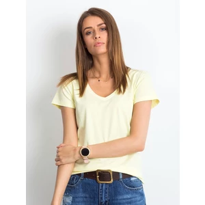 Light yellow V-neck T-shirt