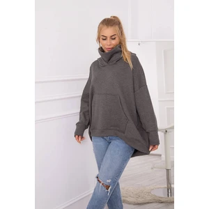 Oversize insulated graphite sweatshirt