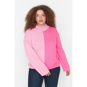 Trendyol Curve Plus Size Sweater - Pink - Regular fit