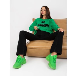 Green cotton sweatshirt RUE PARIS without hood