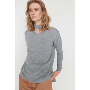 Trendyol Sweater - Gray - Regular fit