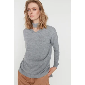 Trendyol Sweater - Gray - Regular fit