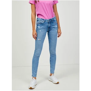 Světle modré dámské skinny fit džíny Pepe Jeans Pixie - Dámské