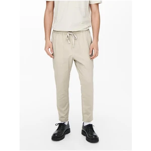 Beige Sweatpants with Linen ONLY & SONS Linus - Men