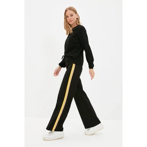 Trendyol Black Wide Leg Side Stripe Detailed Knitted Sweatpants