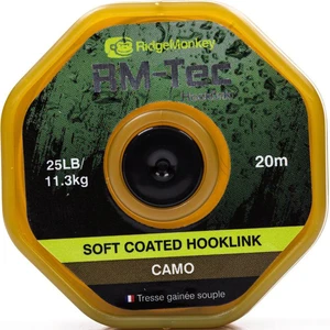 Ridgemonkey návazcová šňůrka rm tec soft coated hooklink 20 m camou-nosnost 25 lb