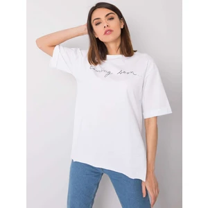 RUE PARIS White t-shirt with an inscription