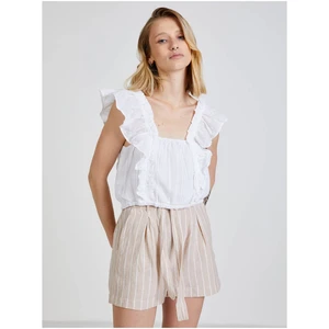 White Women's Blouse with Ruffles TALLY WEiJL - Women