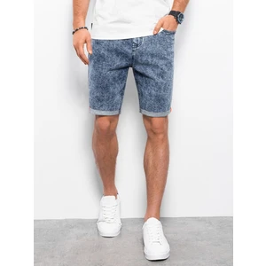 Ombre Men's denim marbled shorts - blue