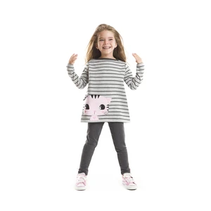 mshb&g Striped Kitten Girls Tunic Tights Set