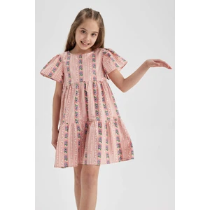 DEFACTO Girl Patterned Short Sleeve Dress