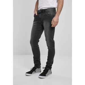 Slim Fit Zip Jeans Genuine Black Washed
