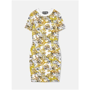 Yellow and White Women's Patterned Sheath Dress Versace Jeans Couture - Women