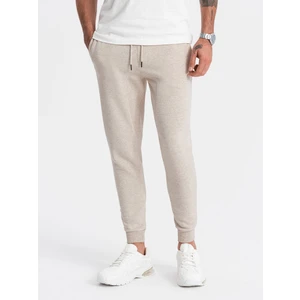 Ombre Men's sweatpants in pleasant knit fabric - cream melange