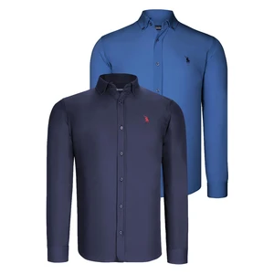 DUAL SET G725 DEWBERRY MENS SHIRT-NAVY BLUE-INDIGO