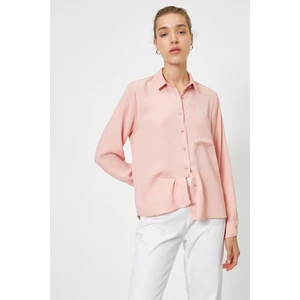 Koton Women's Pink Classic Collar Shirt