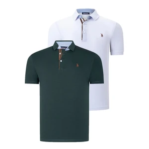 DUAL SET T8582 DEWBERRY MENS T-SHIRT-WHITE-GREEN