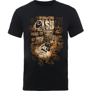 Johnny Cash T-Shirt Guitar Song Titles Grafik-Schwarz XL