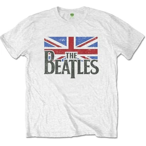 The Beatles T-Shirt Logo & Vintage Flag Weiß 7 - 8 J