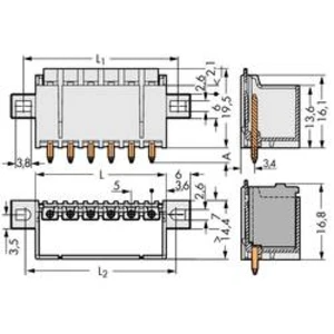 Konektor do DPS WAGO 2092-1403/205-000, 29.20 mm, pólů 3, rozteč 5 mm, 200 ks