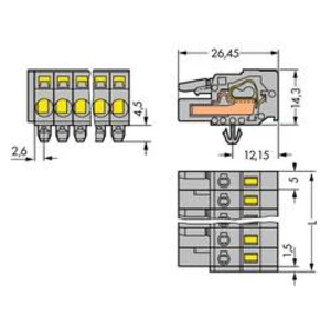 Zásuvkový konektor na kabel WAGO 231-111/008-000, 56.50 mm, pólů 11, rozteč 5 mm, 25 ks