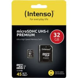Pamäťová karta micro SDHC, 32 GB, Intenso Premium, Class 10, UHS-I, vr. SD adaptéru
