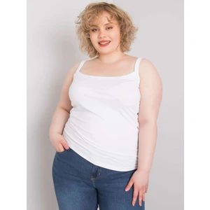 White biasic plus size top