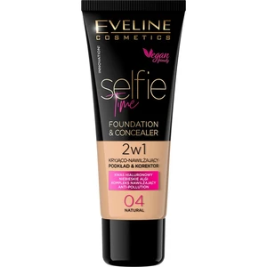 Eveline Cosmetics Selfie Time make-up a korektor 2 v 1 odtieň 04 Natural 30 ml