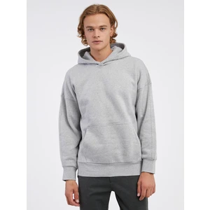 Light grey men's brindle basic hoodie ONLY & SONS Dan - Men