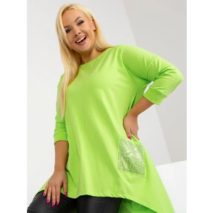 Lime green blouse plus size asymmetrical fit