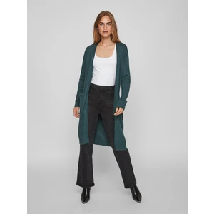 Dark Green Ladies Long Cardigan VILA Ril - Ladies