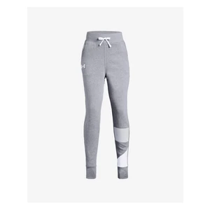 Dívčí tepláky Under Armour Rival Jogger  Steel Light Heather/White